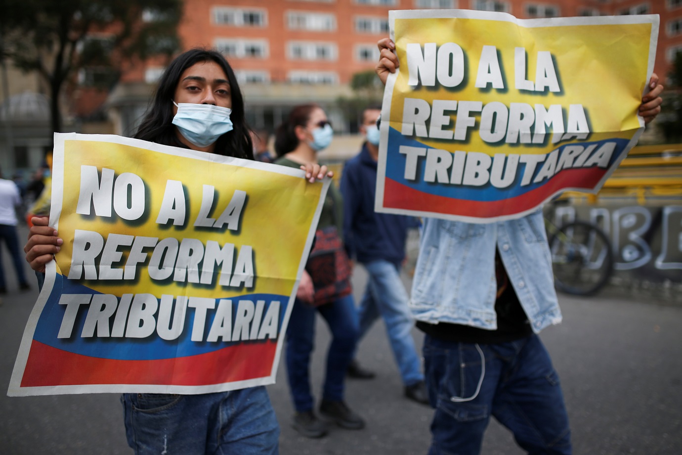 Protesto contra reforma tributária em Bogotá. REUTERS/Luisa Gonzalez