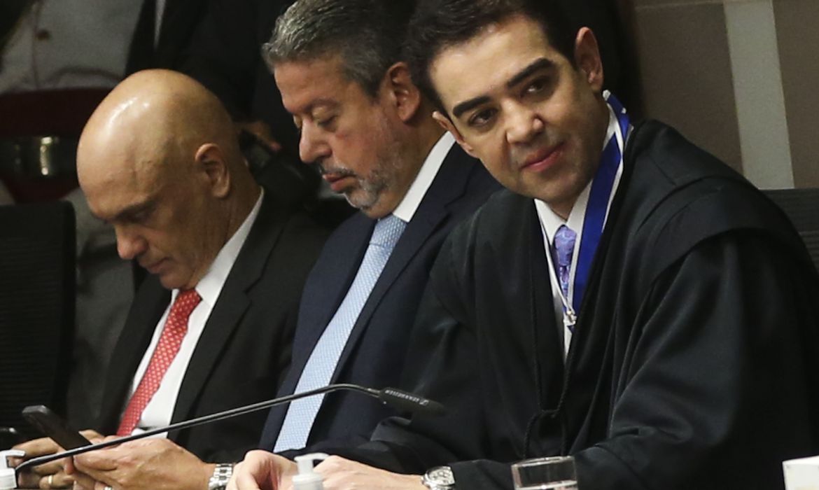O novo presidente do Tribunal de Contas da União (TCU), Bruno Dantas, toma posse na sede do TCU Foto: Antonio Cruz