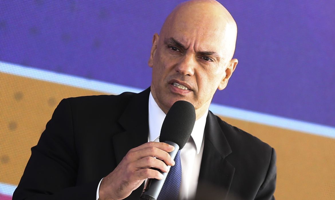 O presidente do Tribunal Superior Eleitoral, Alexandre de Moraes, durante coletiva de imprensa no Centro de Divulgação das Eleições. Foto: Valter Campanato