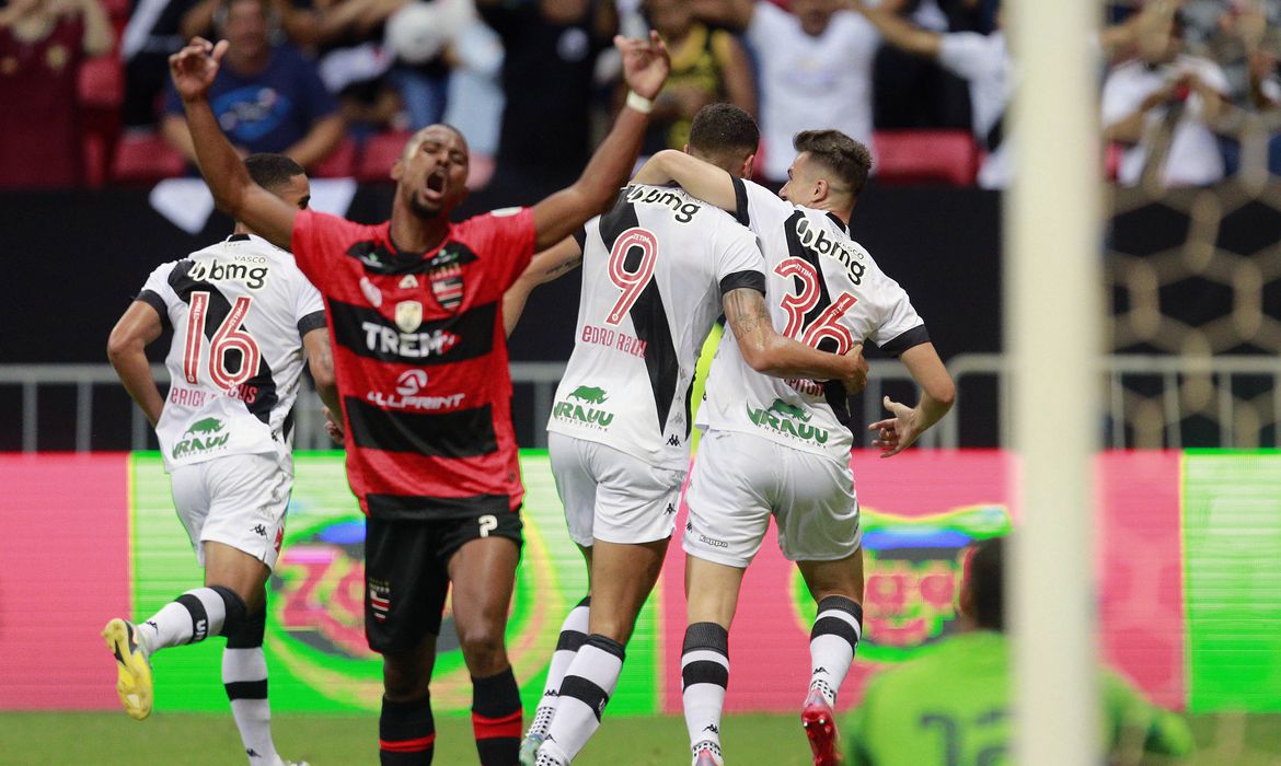 Lance da partida entre Trem (AP) e Vasco da Gama pela primeira rodada da Copa no Brasil no Estadio Nacional de Brasilia em 23 de fevereiro de 2023. Foto: Daniel RAMALHO/VASCO
