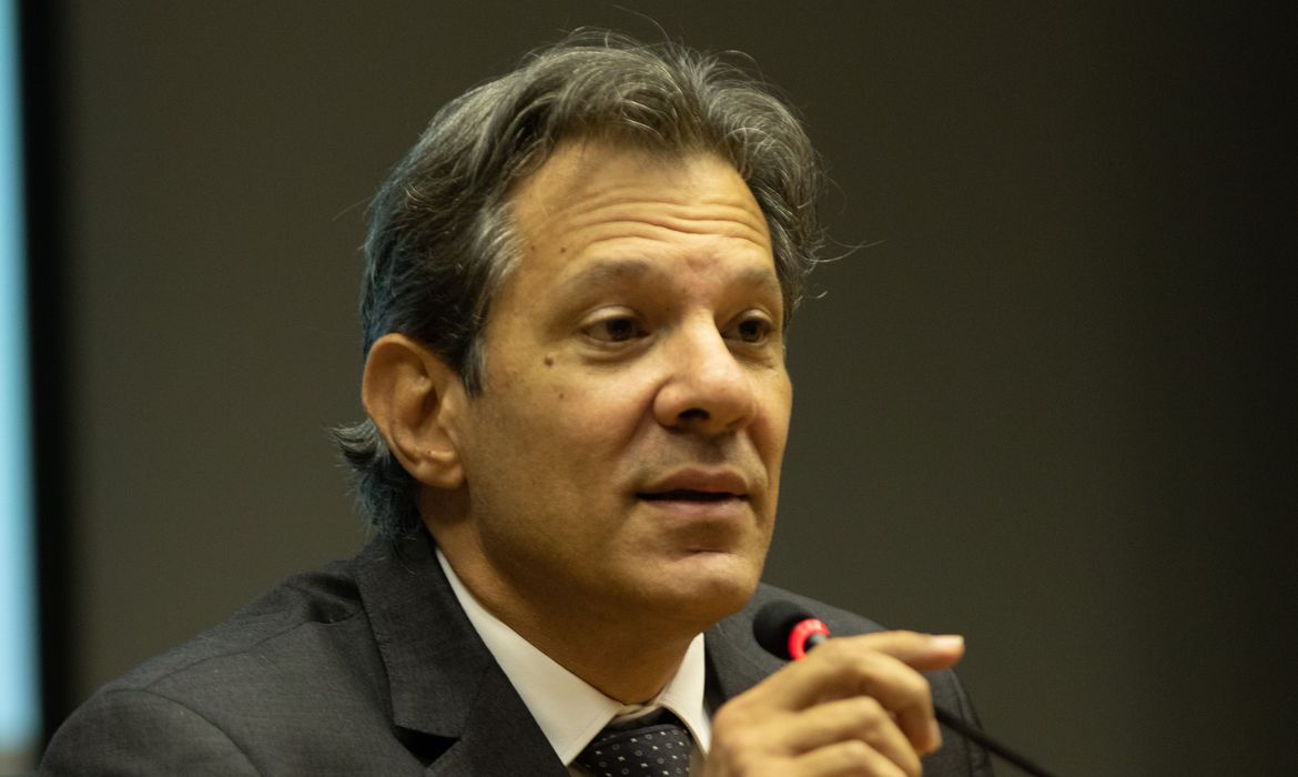 Brasília (DF) 28/02/2023 O ministro da Fazenda, Fernando Haddad, durante coletiva sobre reonaração de combustíveis Foto: Fábio Rodrigues-Pozzebom