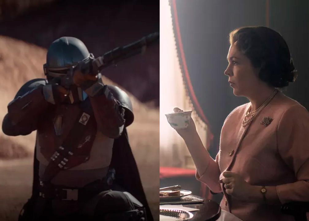 Foto Divulgação - 'The Mandalorian' e 'The Crown'