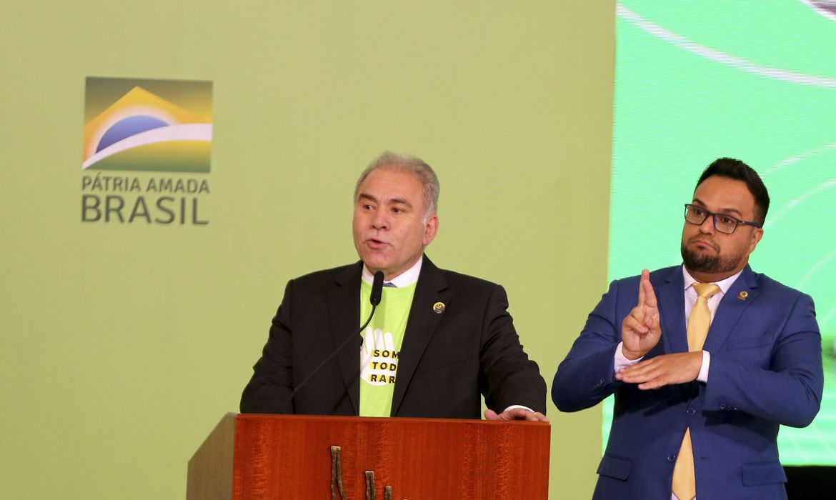 O ministro da Saúde , Marcelo Queiroga, participa de Cerimônia alusiva ao Dia Mundial de Doenças Raras, no Palácio do Planalto Foto: Wilson Dias