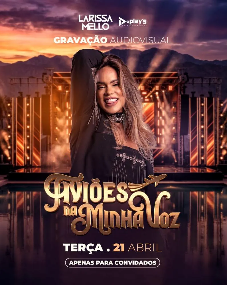 “Aviões na minha voz”: cantora Larissa Mello grava audiovisual para o São João nesta terça (21 de abril)